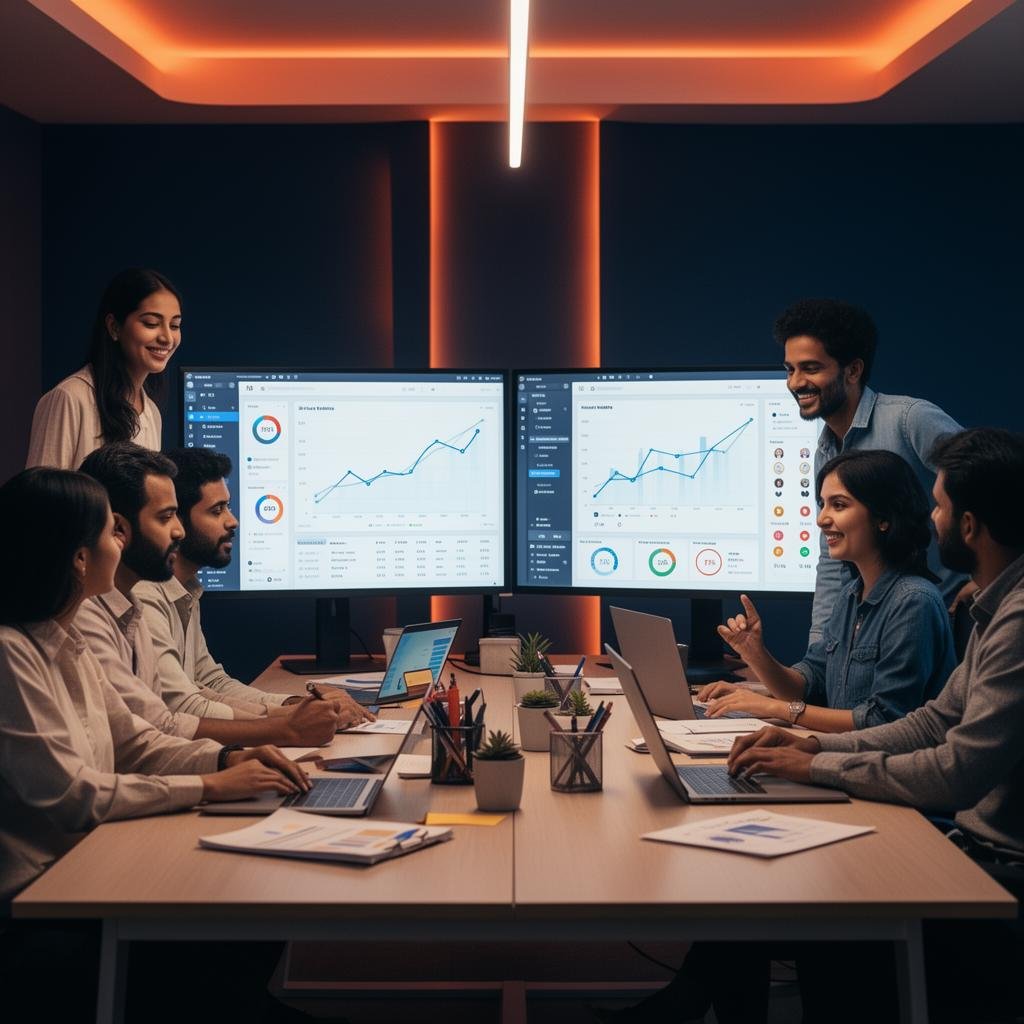 Digital marketing dashboard illustration